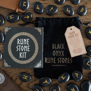 Set of 25 Black Onyx Viking Rune Stones
