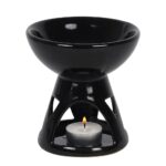 Black Deep Bowl Oil Burner and Wax Warmer