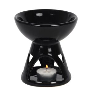 Black Deep Bowl Oil Burner and Wax Warmer