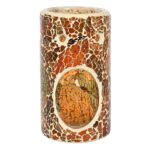 Pillar Brown Crackle Oil Burner and Wax Warmer