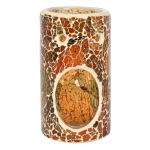 Pillar Brown Crackle Oil Burner and Wax Warmer