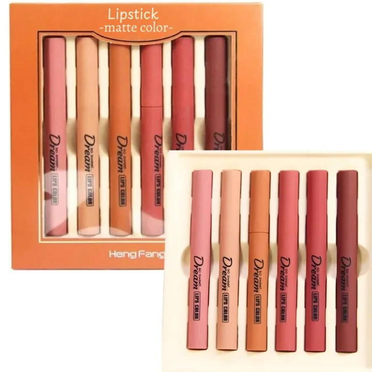 Hengfang Matte Dream Lipstick Set with six nude shades displayed