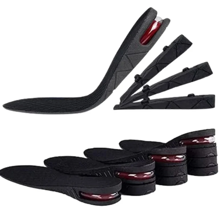 Four-layer adjustable height increase insoles in black