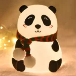 Big Panda LED night lamp glowing with soft warm light