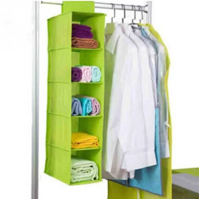ProductImage22_1765372001.webp Foldable 5-shelf hanging clothes organizer in random color