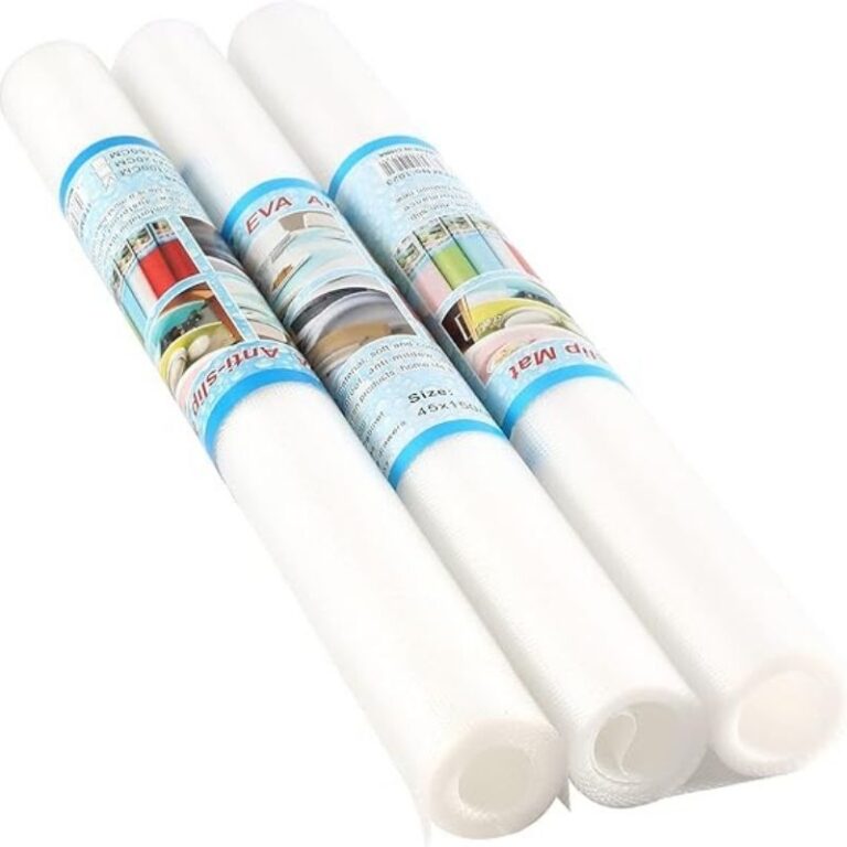 waterproof anti-slip fridge and shelf mat rolled out on kitchen surface