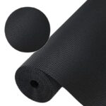 black waterproof anti-slip fridge and shelf mat on kitchen drawer