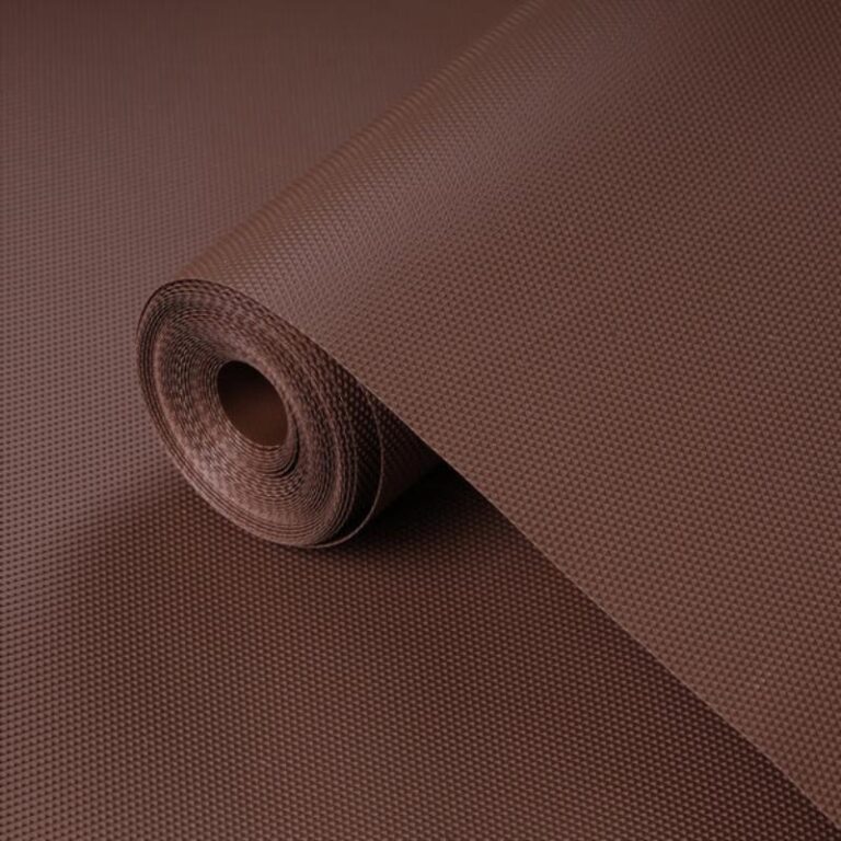 Brown waterproof anti-slip fridge mat on kitchen shelf