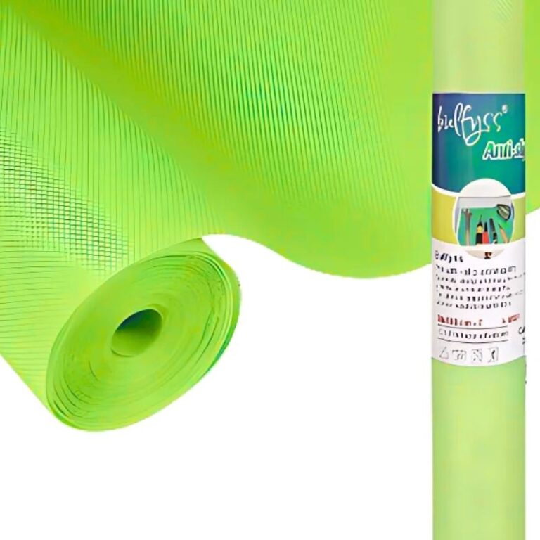 Parrot green waterproof anti-slip fridge and shelf mat rolled out