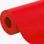 Red anti-slip waterproof mat on fridge shelf