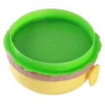Kids burger shaped lunch box closed colorful design
