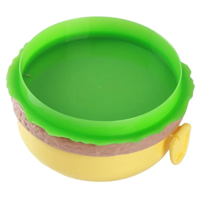Kids burger shaped lunch box closed colorful design