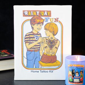 19x25cm Rainy Day Fun Canvas Plaque by Steven Rhodes