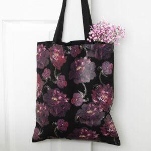 Dark Romance Floral Print Tote Bag