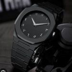 Full Black Aura Quartz watch angled view showing premium finish