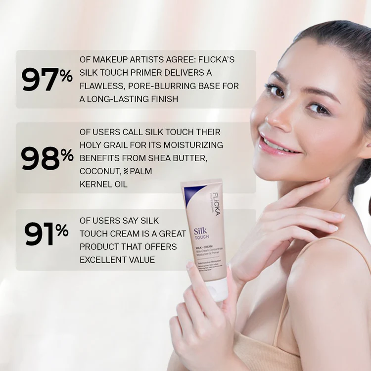 Flicka Silk Touch Concentrate bottle with milk-cream texture