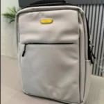 Dell light silver laptop backpack front view