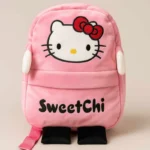 Front view of plush Sweetchi character backpack for kids