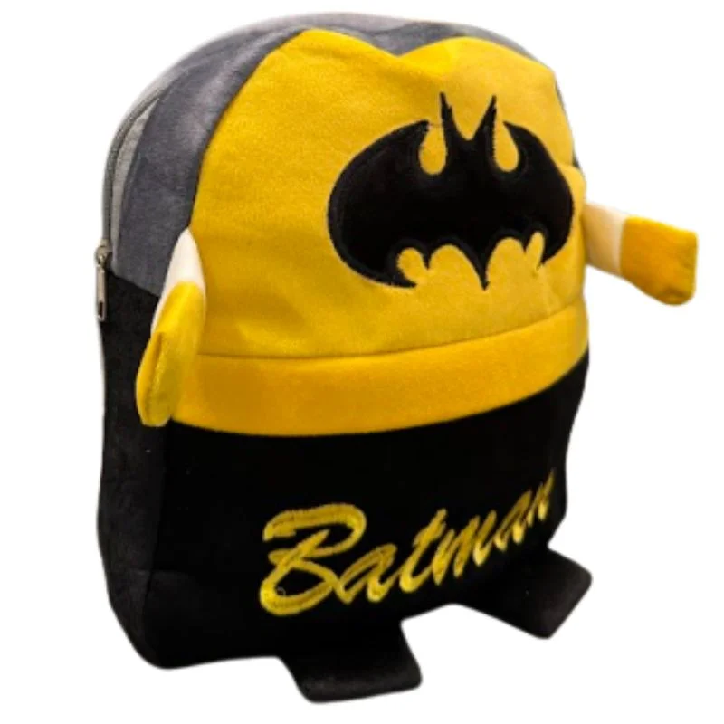 Untitleddesign36_1756550837.webp Front view of soft plush Batman backpack for kids