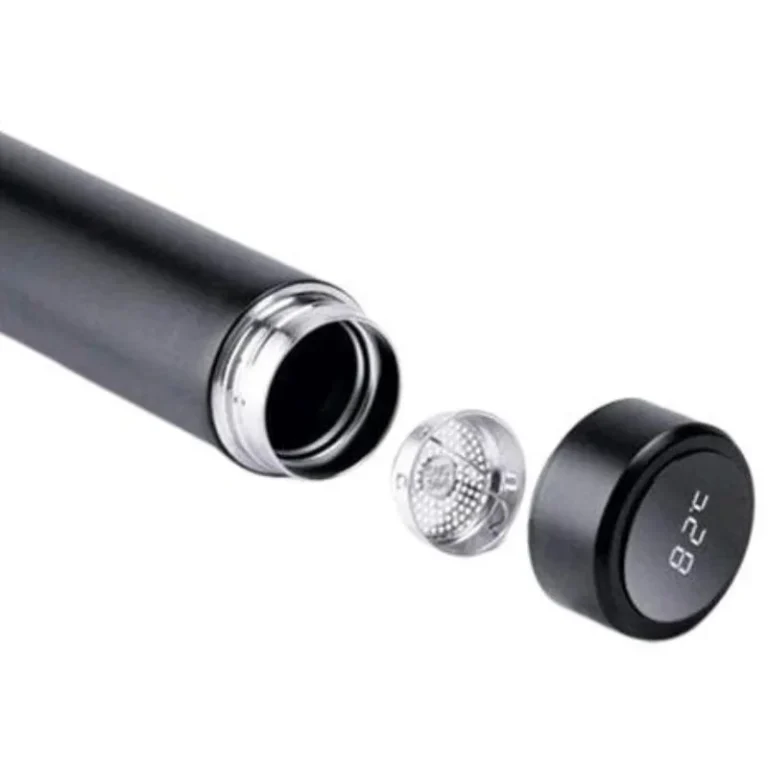 500ml LED temperature display water bottle with stars design side view