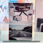 360 degree rotatable retractable rearview mirror phone holder mounted in car