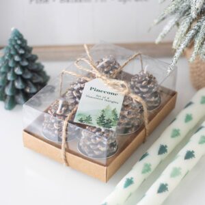 Set of 6 Pinecone Tealight Candles