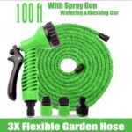 Magic expandable garden hose coiled compactly for storage