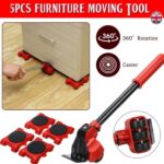 5-in-1 heavy furniture mover tool set with lifter and rollers