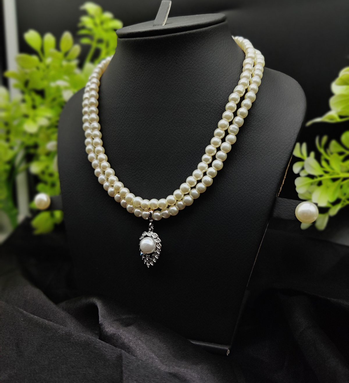 WhatsApp-Image-2025-02-03-at-10.40.42-PM-1.jpeg Imported Elegant Double-Strand Pearl Necklace with Delicate Pendant | Girls & Women Fashion - Image 1