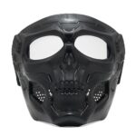 Colorful skull full face mask with goggles side view