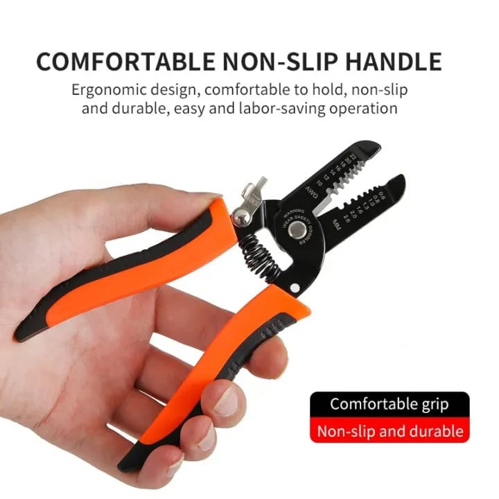 WhatsApp-Image-2025-02-06-at-9.16.35-PM.jpeg Stripping Pliers, Multifunctional Stainless Steel Wire Cable Stripping Pliers Cutting Tool Wire Cutter, Long-Nose Multi-Purpose Electrician Tool ( Random Color ) - Image 1