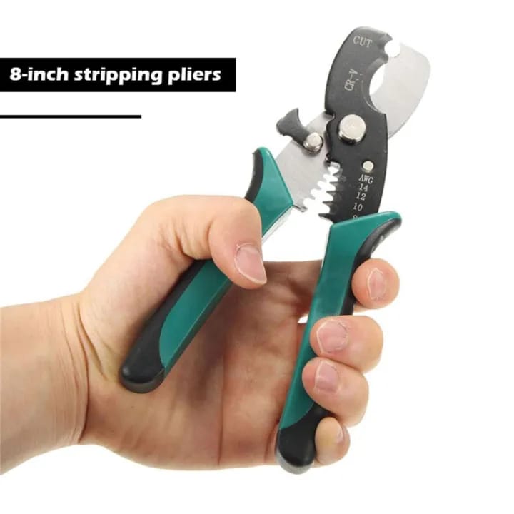 WhatsApp-Image-2025-02-06-at-9.17.38-PM.jpeg 8 Inch Wire Stripper Cable Cutting Scissor Stripping Pliers Cutter Hand Tools | Best Quality Hand Tools ( Random Color ) - Image 1