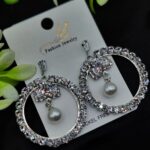 Imported Elegant Earrings  Starburst Pearl,Designs | Best Quality Earrings For Girls & Women | Luxury Look Earrings ( Silver Color )