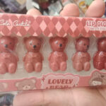 Pack of 5 matte teddy bear lip glosses in assorted shades