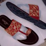Kolhapuri Slipper Design No. 25-78 – Traditional Red & Dark Maroon Handcrafted Footwear (With Box )