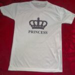 White t-shirt with cute Princes design front view