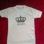 King & Queen white t-shirt front view with bold print