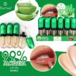 Flormar Aloe Vera Shiny Color Changing Lip Oil bottle with applicator