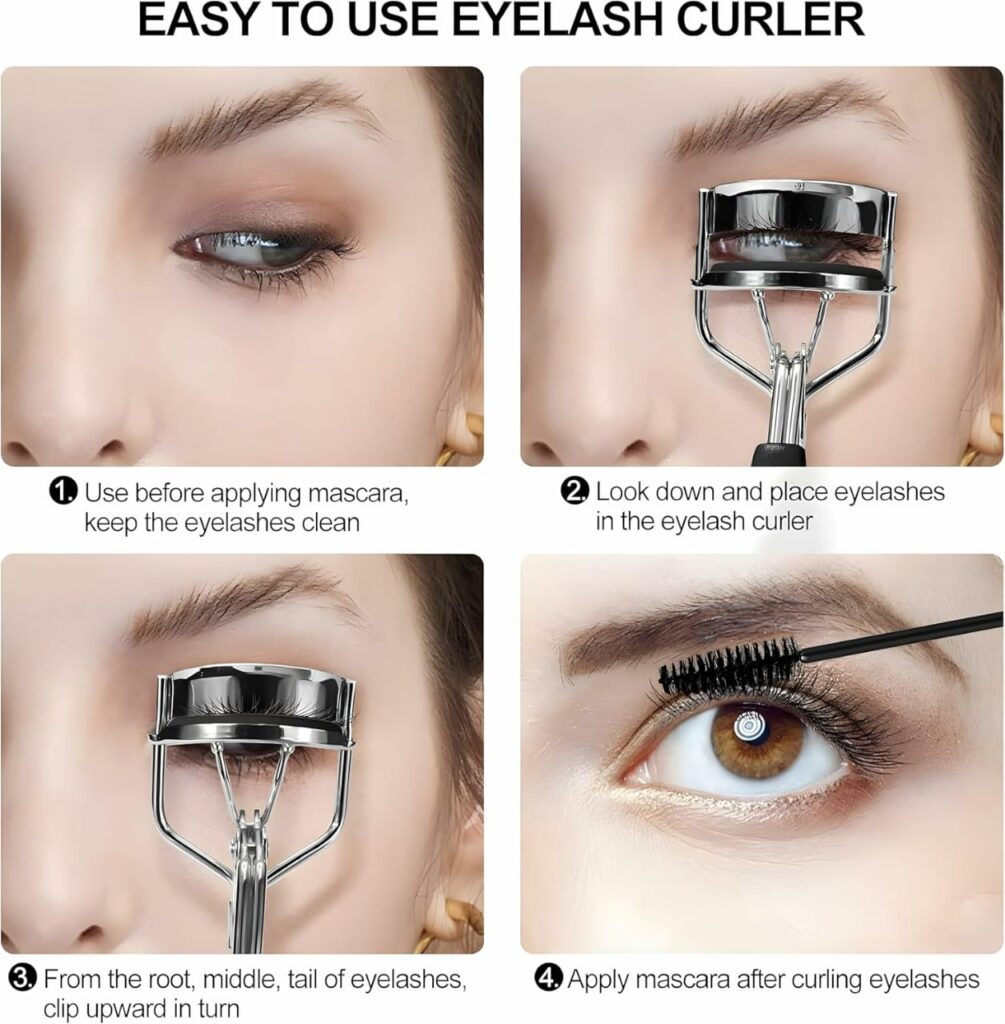 2-in-1 professional eyelash curler with ergonomic grip