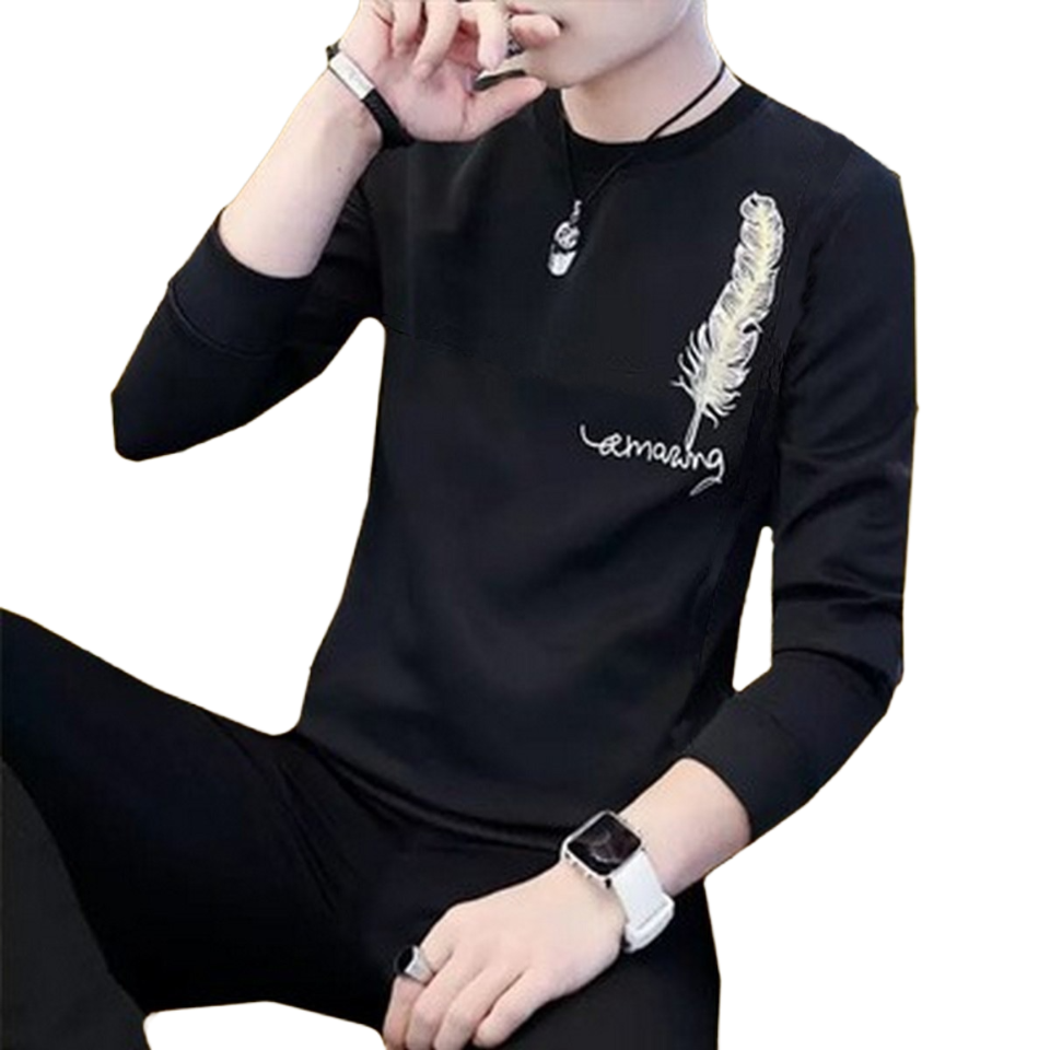 WhatsApp-Image-2025-05-26-at-44221-PM-Picsart-BackgroundRemover.png New Collection: Men's Stylish Print Full Sleeves T-Shirt - Premium Quality & Fashionable Design for a Smart Look | Black Leaf Print T-Shirt - Image 1