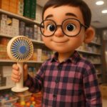 Portable Mini Rechargeable Fan – Single Speed Air Cooler for Summer Use (Random Colors)