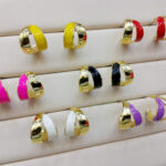 Elegant Dual Colour Korean Gold Plated Earings | Casual wear Fashion Trendy Jewelry