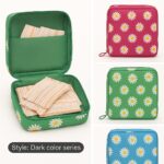 Geometric design portable sanitary pad and makeup organizer pouch