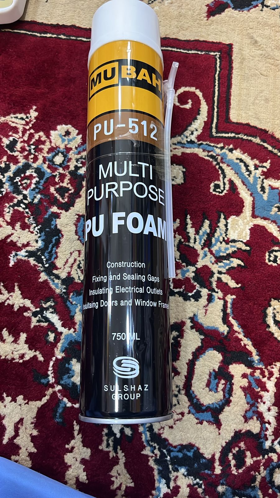 WhatsApp-Image-2025-07-08-at-11.57.20-AM-1.jpeg Mubah PU Foam Spray 750ml – Multipurpose Expanding Foam for Gaps, Joints, and Crack Filling | PU 512 High-Performance Sealant - Image 1