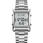 Skmei Men’s Digital Square Watch – Stainless Steel Chain, Quartz Movement, Without box