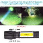 Compact USB rechargeable flashlight with bright LED light in hand