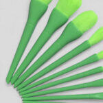 10 Pcs Professional Makeup Brush Set – Face, Eyes & Lips | Concealer, Blush, Eyeshadow, Highlighter | Orange & Green Colors