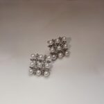 Pearl Square Korean Earrings – Elegant Women’s Fashion Jewelry in Silver and Golden Colors PJT-106