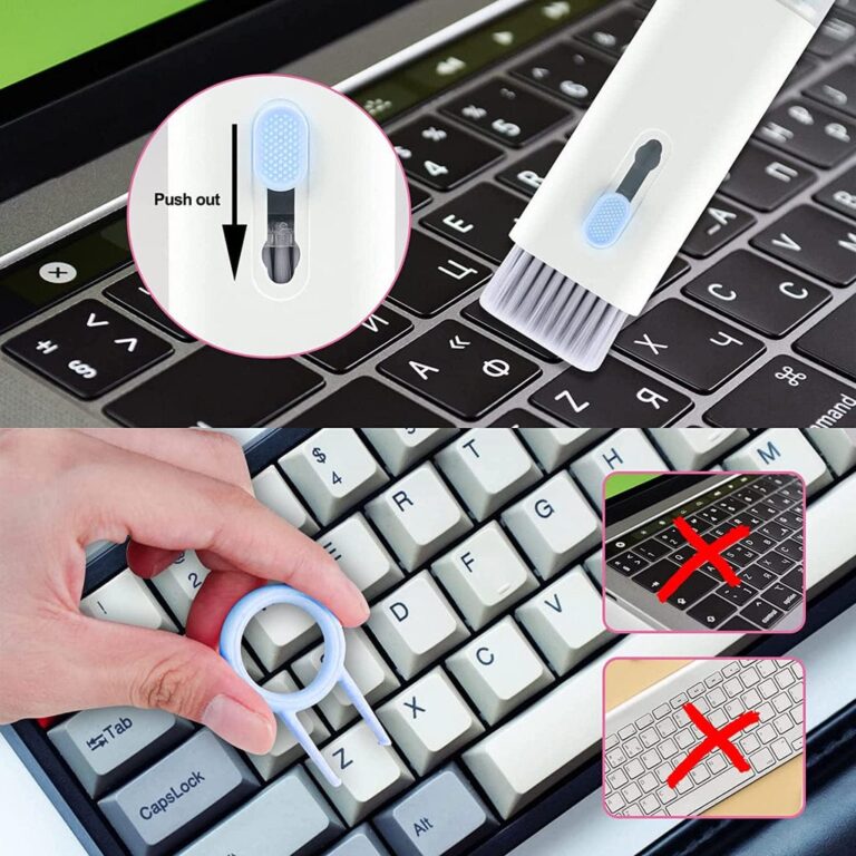 7-in-1 keyboard and electronics cleaning set tools layout