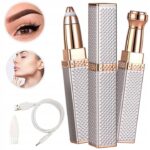 White 2-in-1 facial hair remover and eyebrow trimmer with USB cable